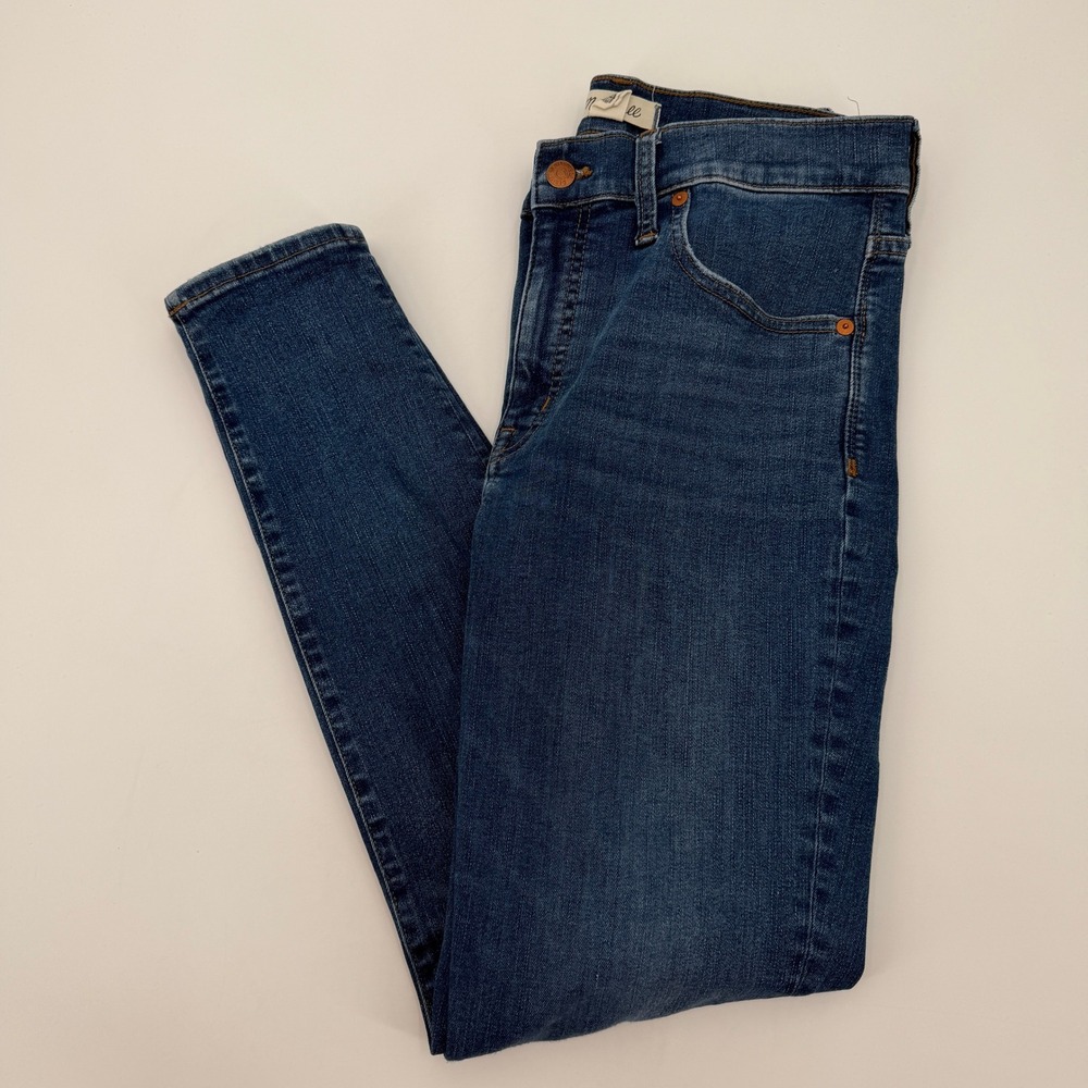 Madewell 9" Mid-Rise Skinny Jeans Size 29 Dark Blue Stretch Denim Wardrobe